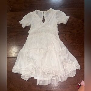 Altar'd State White Ruffled Tiered Dress
